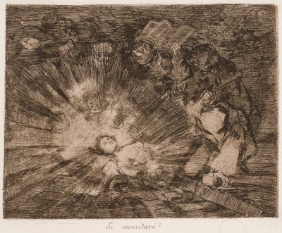 Will She Rise Again (Kommer hon att återuppstå) ur serien  Krigets katastrofer av Francisco de Goya