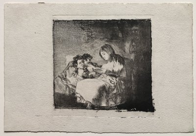 Kvinna som läser för två barn, 1824-1825. av Francisco de Goya