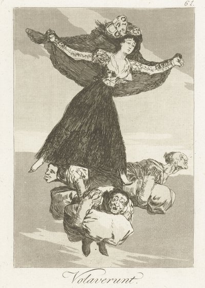 De har flugit Volaverunt (titel på objekt) Los Caprichos (serietitel) av Francisco de Goya