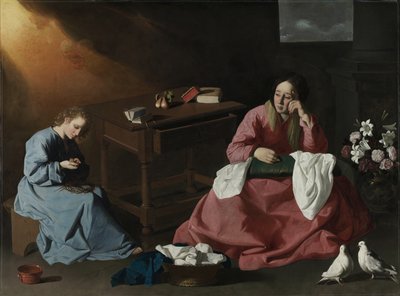 Kristus och jungfrun i huset i Nasaret, ca 1640 av Francisco de Zurbaran