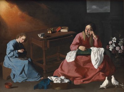 Kristus och jungfrun i huset i Nasaret, ca. 1640. av Francisco de Zurbaran