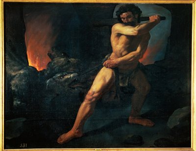 Hercules and Cerberus (målning på duk) av Francisco de Zurbaran