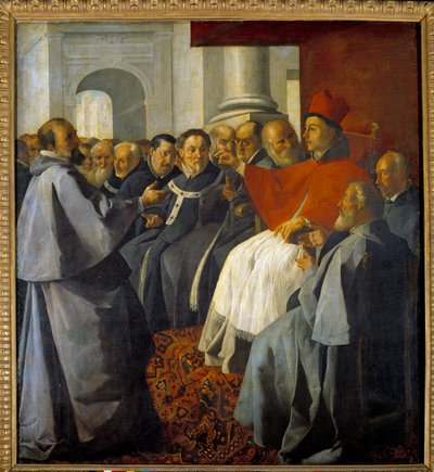 Saint Bonaventure (San Bonaventura da Bagnoregio) (1221-1274) vid konciliet i Lyon 1274 Målning av Francisco de Zurbaran (1598-1664) av Francisco de Zurbaran