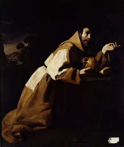 St Franciskus i Meditation, 1639 av Francisco de Zurbaran