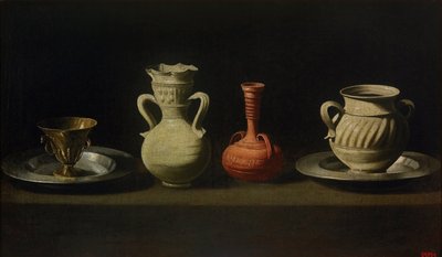 Stilleben med fyra kärl av Francisco de Zurbaran