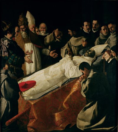 Utställningen av St. Bonaventures kropp (1221-74) efter 1627 av Francisco de Zurbaran