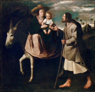 Flygningen till Egypten, sent 1630-tal av Francisco de Zurbaran