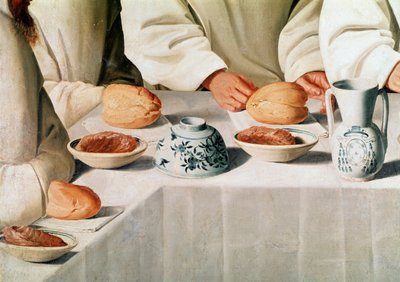 Miraklet av St Hugh i matsalen i kartusiernas kloster, detalj (olja på duk av Francisco de Zurbaran