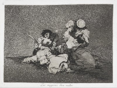 The women give courage (Las mugeres dan valor) from the series The Disasters of War (Los Desastres d... av Francisco de Goya