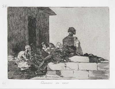 Vain laments (Clamores en vano) from the series The Disasters of War (Los Desastres de la Guerra) av Francisco de Goya