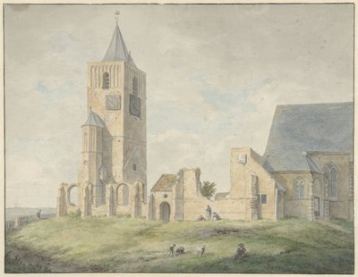 Ruinerna av kyrkan i Warmond av Franciscus Andreas Milatz