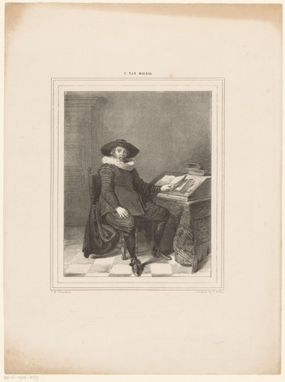 Porträtt av okänd man av Franciscus Bernardus Waanders