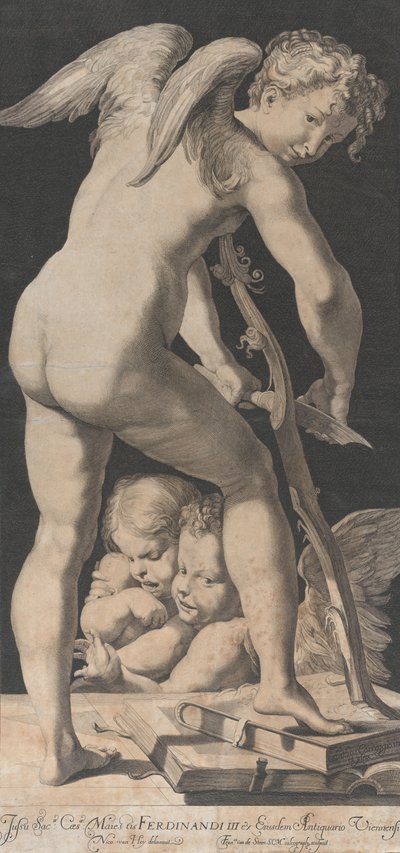 Amor vässar sin båge, 1645-72. av Franciscus van der Steen