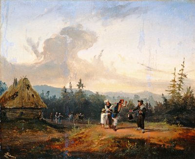 Argument med den judiska köpmannen, 1853 av Franciszek Kostrzewski