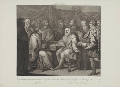 Restauratören Casimir I möter kejsaren Henrik III av Smuglewicz, Franciszek (1745-1807). Litografi, sent 1700-tal. Privat samling av Franciszek Smuglewicz
