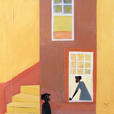 Window Talk, 2001 (blandteknik på duk) av Francks Deceus