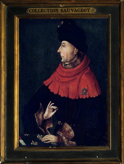 Porträtt av Jean utan rädsla, hertig av Bourgogne (1371-1419) Målning av Bourgogneskolan. Början av 1400-talet. Sol 0,29x0,21 m av Franco-Burgundian