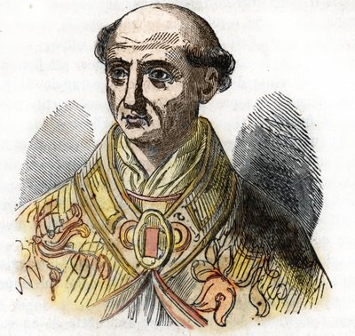 Porträtt av påven Saint Calixte II (Gui av Bourgogne, på italienska Guido dei Conti di Borgogna, Callisto II av Franco Mistrali
