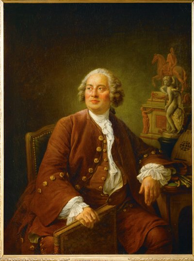 Porträtt av skulptören Edme Bouchardon... av Francois-Hubert Drouais