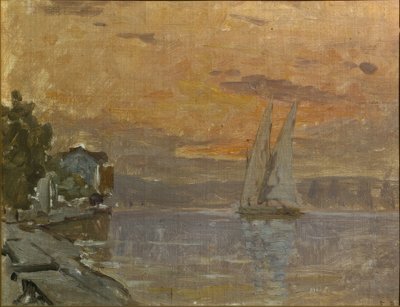 Bark framför La Grande-Rive av Francois-Louis-David Bocion