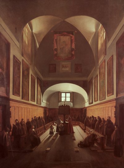 Kören i kapucinkyrkan i Rom av Francois Marius Granet