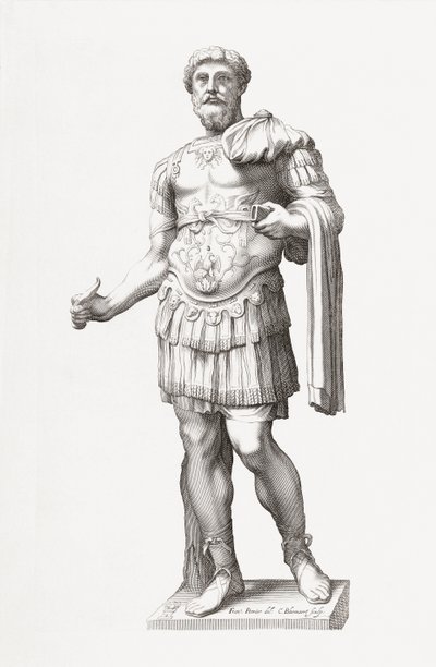 Romerske kejsaren Marcus Aurelius. Porträtt. av Francois Perrier