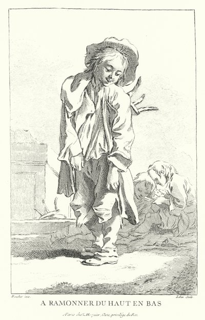 Skorstensfejare (gravyr) av Francois (after) Boucher