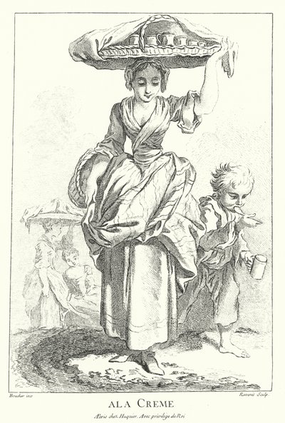 Krämförsäljare (gravyr) av Francois (after) Boucher