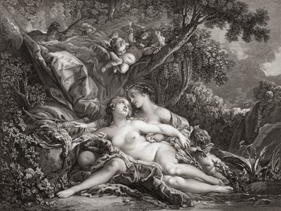 Jupiter och Callisto. (skriva ut) av Francois (after) Boucher