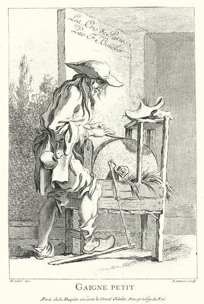 Knivslip (gravyr) av Francois (after) Boucher