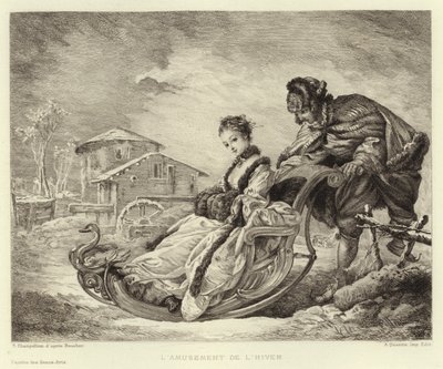 Vinternöje (gravyr) av Francois (after) Boucher