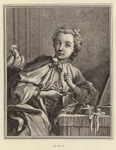 Morgonen (gravyr) av Francois (after) Boucher