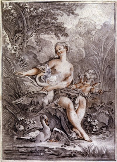 Leda och Svanen av Francois (after) Boucher