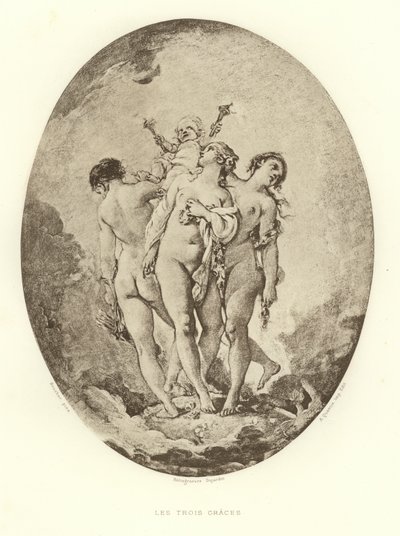 De tre nåderna (gravyr) av Francois (after) Boucher