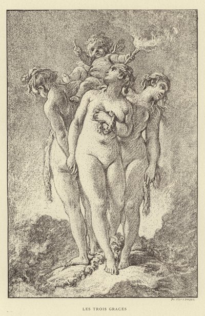 De tre nåderna (gravyr) av Francois (after) Boucher