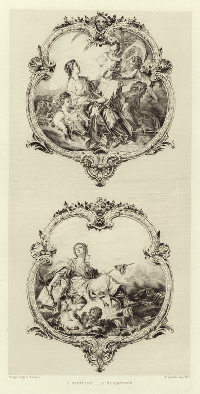 Historia, vältalighet (gravyr) av Francois (after) Boucher