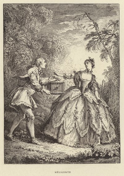 Melicerte (gravyr) av Francois (after) Boucher