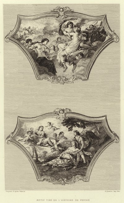 Mönster Däck från berättelsen om Psyche (gravyr) av Francois (after) Boucher