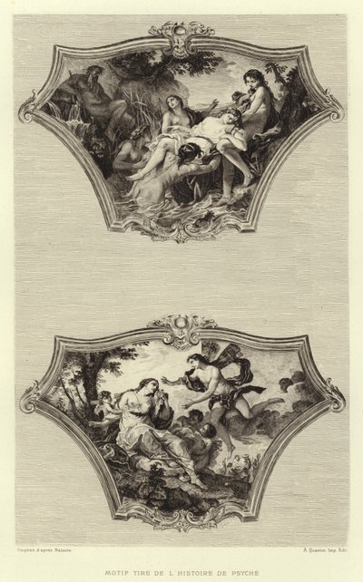 Mönster Däck från berättelsen om Psyche (gravyr) av Francois (after) Boucher