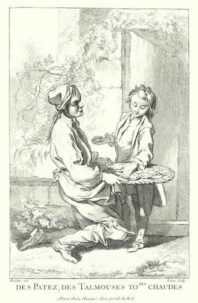 Konditorivaror (gravyr) av Francois (after) Boucher