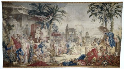 Den kinesiska marknaden, kunglig tillverkning av Beauvais av Francois (after) Boucher