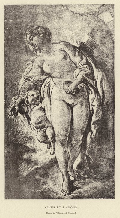 Venus och kärlek av Francois (after) Boucher