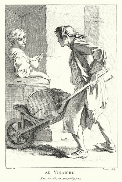 Vinägerförsäljare (gravyr) av Francois (after) Boucher