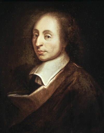 Porträtt av Blaise Pascal - målning av Francois Quesnel av Francois (after) Quesnel