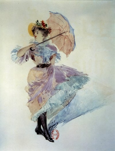 Akvarell för att illustrera romanen "" Ball of tallow"" av Guy de Maupassant (1850 - 1893). Teckning av Francois Thevenot (1800-talet) av Francois (after) Thevenot