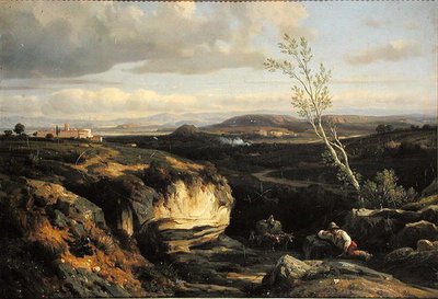 Italienskt landskap av Francois Antoine Leon Fleury