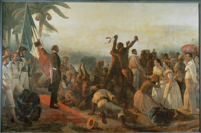 Proklamation av de svartas frihet i kolonierna ... av François Auguste Biard
