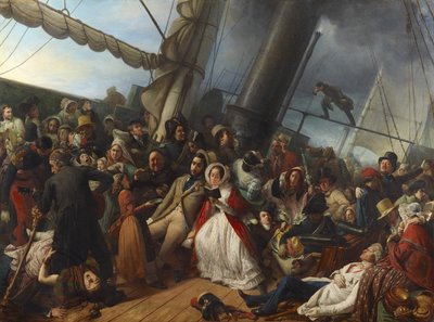 Sjösjuka på en engelsk korvett av François Auguste Biard