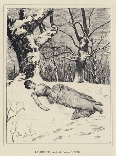 Självmord (litho) av Francois Auguste Didier Clovis