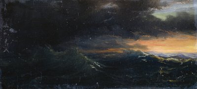 Solnedgång på stormigt hav av Francois Barry